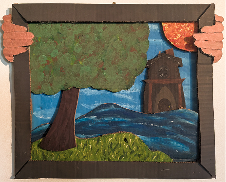 Arbre, eau et maison